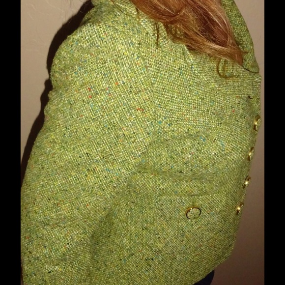 Ann Taylor Loft green lined blazer jacket coat - Picture 3 of 5